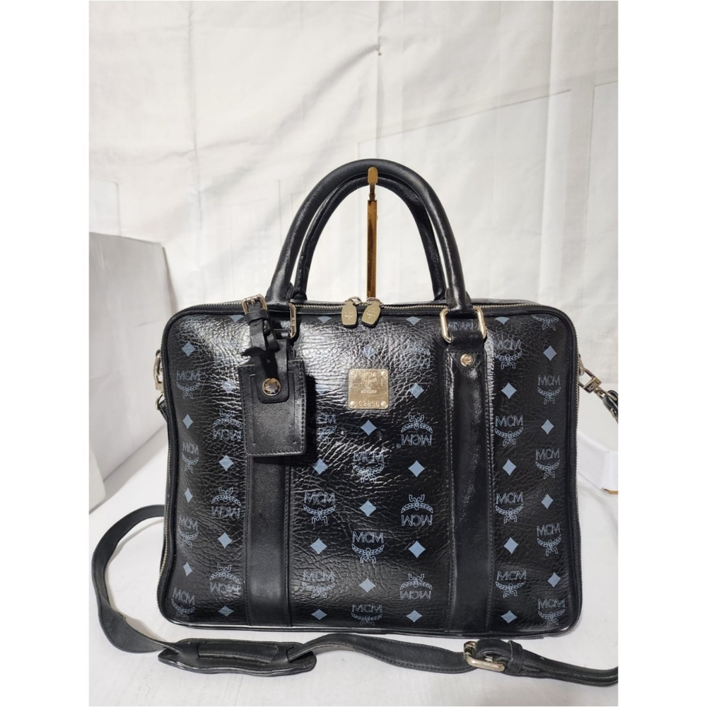 MCM Visetos Briefcase/Laptop Bag Black